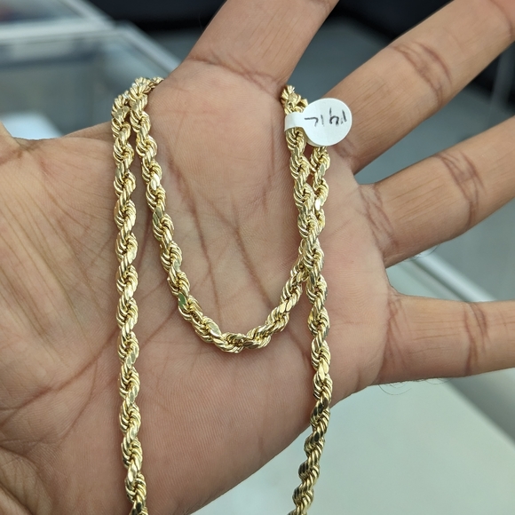 14kt Real Gold Rope Chain 4.5mm 24 inches